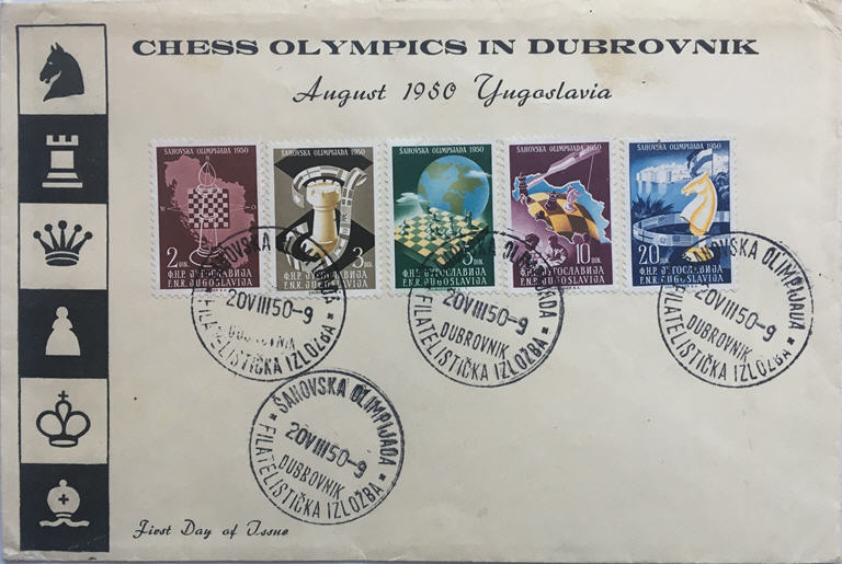 chess on stamps _ Chess Olympiad Dubrovnik